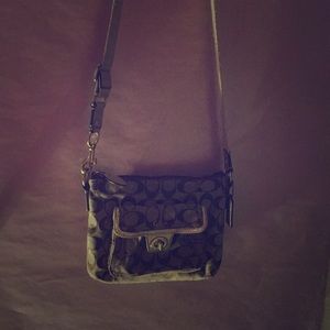 Dark Brown & Light Brown Coach Crossbody Purse